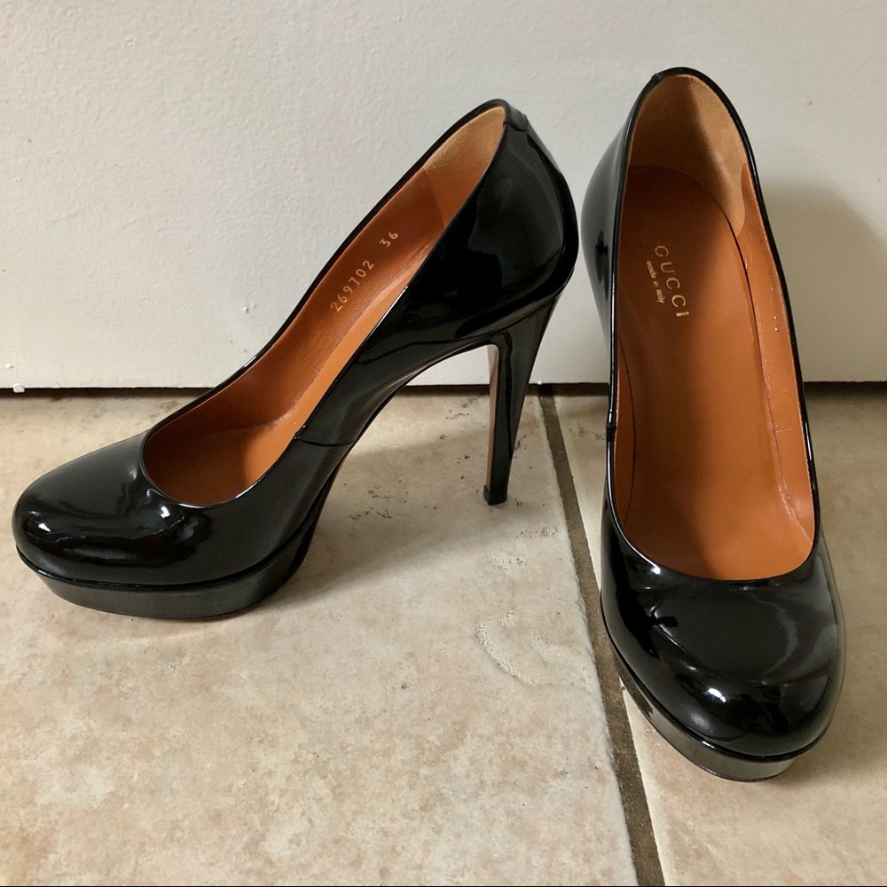 Gucci Patent Stilleto Platform Pump